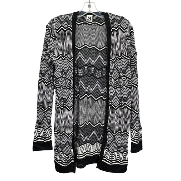 Missoni Sweaters - Missoni Made in Italy Black White Zig Zag Cardigan Size S M Open Front Geometric